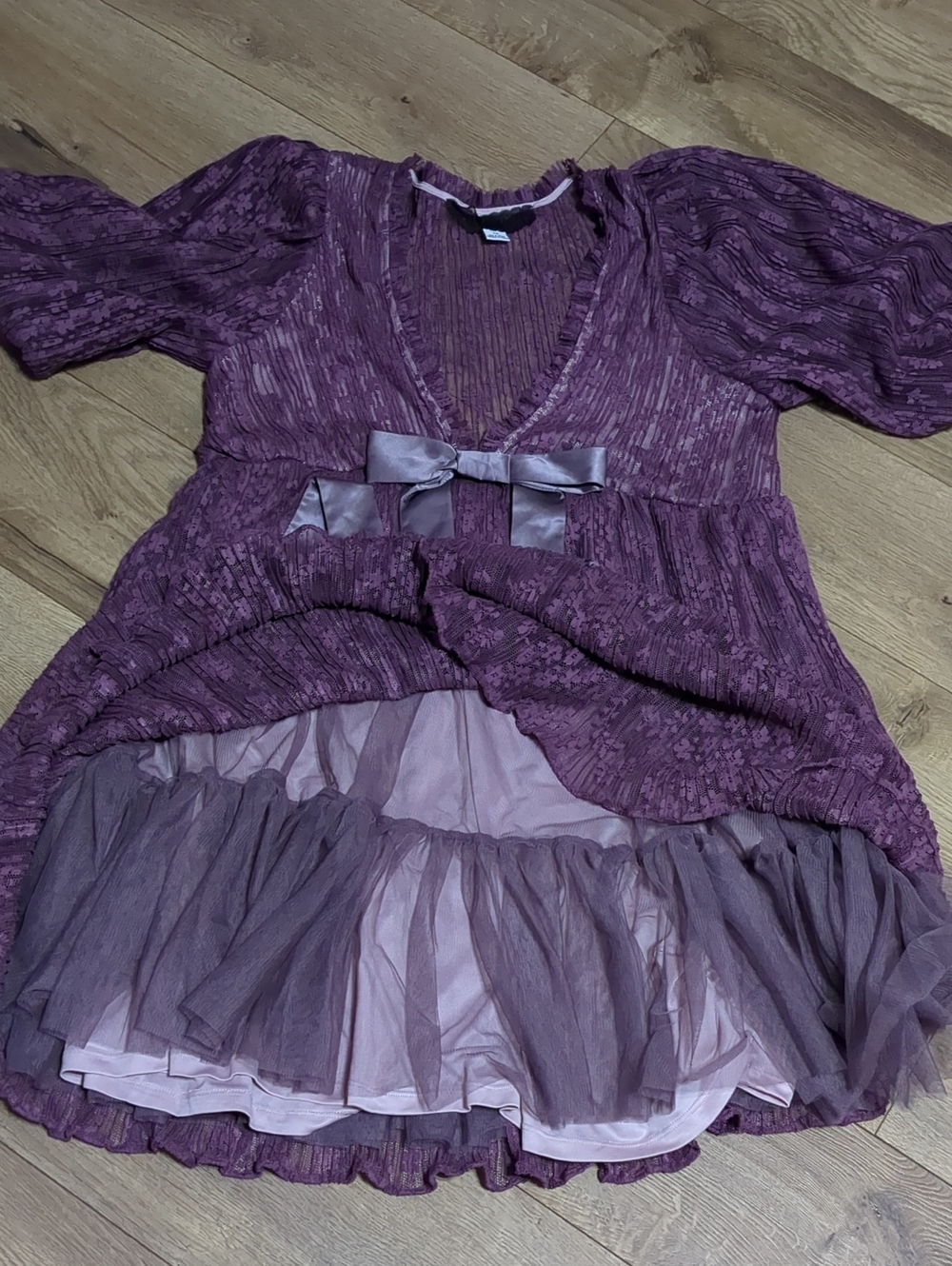 Kimchi Blue Urban Outfitters Margaret Babydoll Mini Dress Size L - Picture 8 of 12
